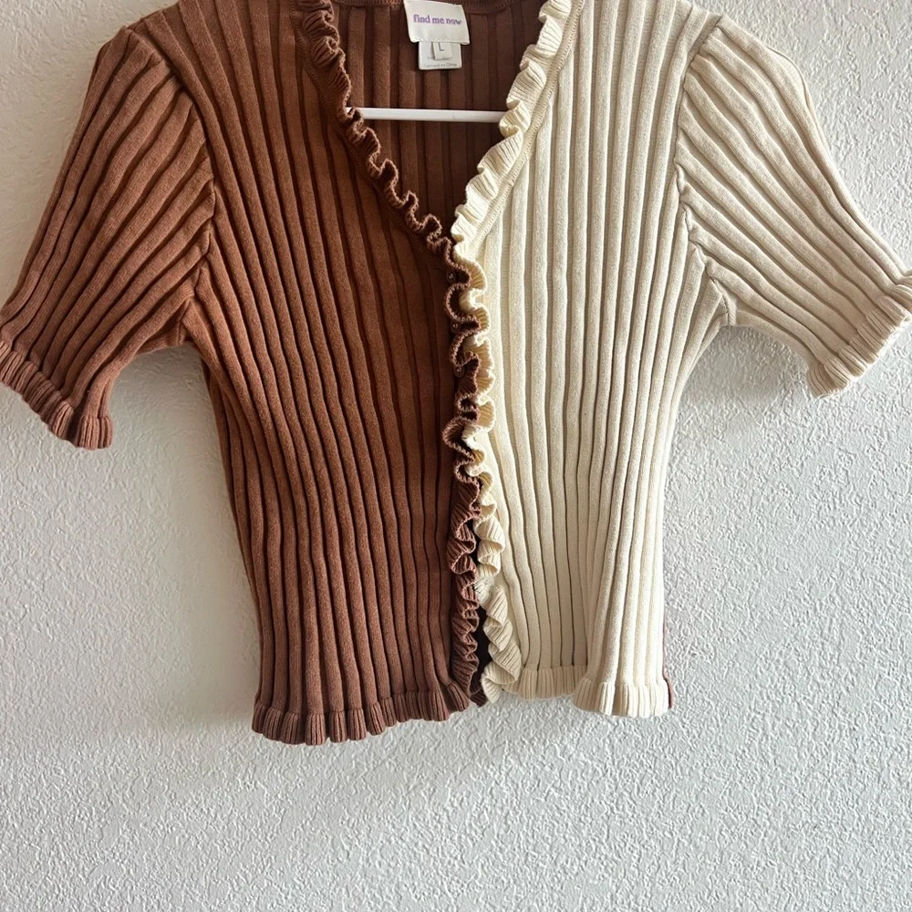 Find Me Now Ruffles Color Block Cardigan - Picture 3 of 5